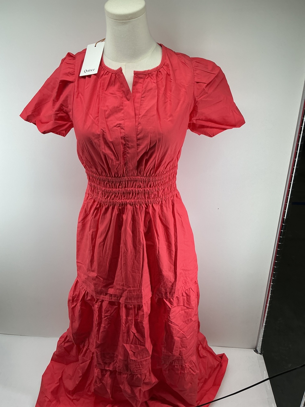 100% Organic Cotton Poplin Tiered Maxi Dress